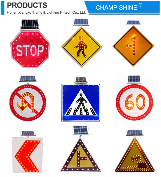 Solar Aluminum Traffic Sign Height Limit Customized LED Street Sign Road