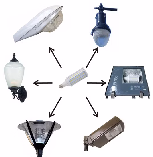 卸売スマート省エネ最高のハイパワー屋外駐車壁街路灯 80 ワット 100 ワット 125 ワット 150 ワット 175 ワット LED トウモロコシ電球